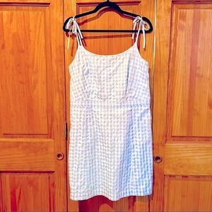 Madewell Gingham Tie-Strap Dress, Size 14
